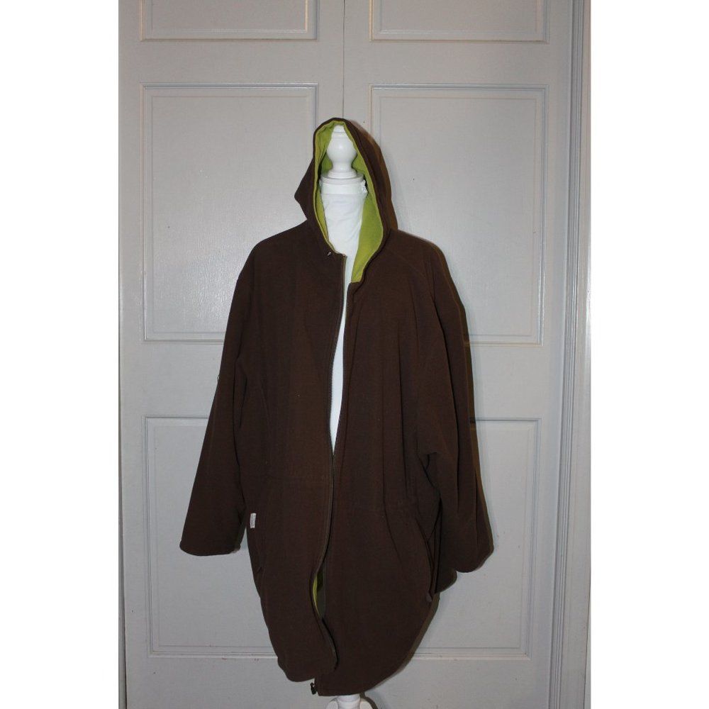 Reversible Hooded Junonia Plus Sized Fleece Jacket